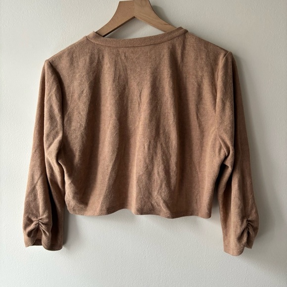 Reformation crop cardigan camel Sz XL - Picture 3 of 6